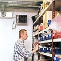 space heater in storeroom